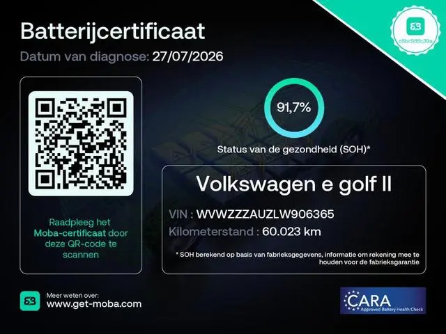 Volkswagen e-Golf E-DITION 136 pk | Navigatie | Warmtepomp | Parkeersensoren | Achteruitrijcamera |...