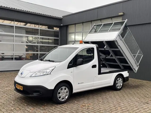 Nissan e-NV200 24KWh Elektrische Kipper Openlaadbak met Airco Cruise controle Telefoonverbinding 2-P...