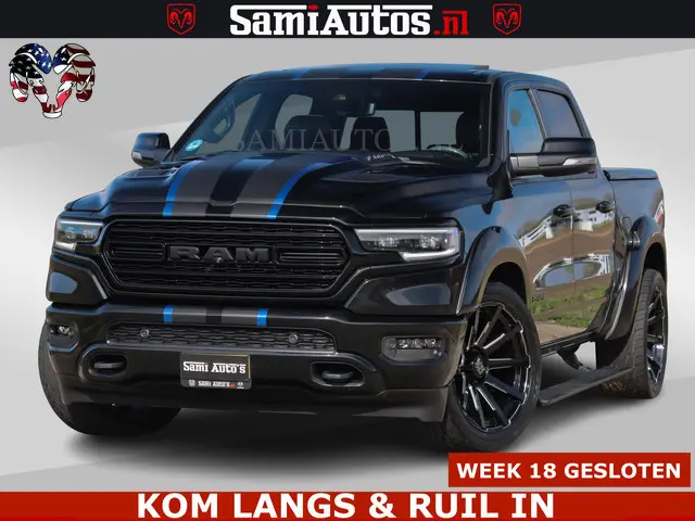 Dodge RAM HULK PACK LIMITED | 5.7 V8 | WIDE BODY | STRIPING | HUD | LUCHTVERING | OPEN UITLAAT KLEP...