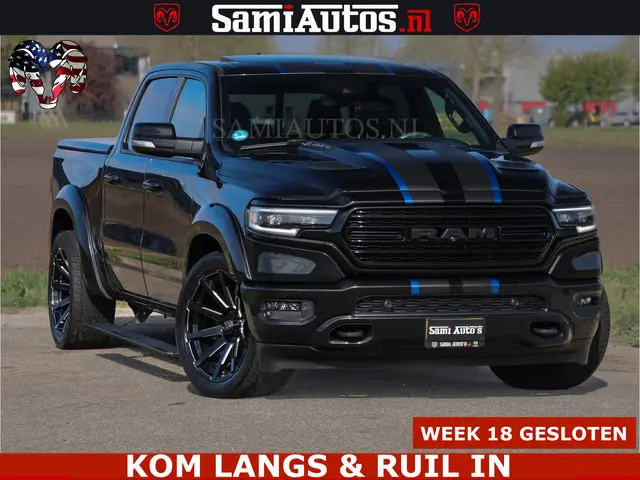 Dodge RAM HULK PACK LIMITED | 5.7 V8 | WIDE BODY | STRIPING | HUD | LUCHTVERING | OPEN UITLAAT KLEP...