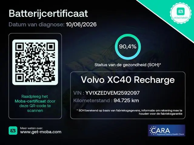 Volvo XC40 Recharge P8 408PK AWD R-Design VOL LEER | SOH 90,4% | PANO | 360° CAM | BLIS + CTA