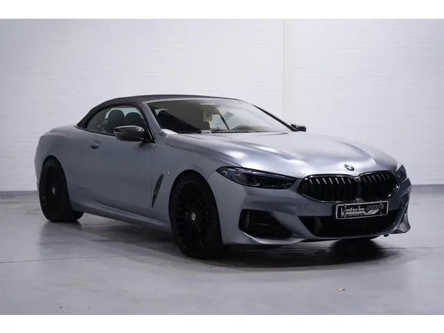 BMW 8-serie 840d xDrive High Executive HUD DAB Harman-Kardon  Softclose driving-assist nachtzicht warmte-comfort pakket connected-service aircollar apple-carplay  Frozen Bleustone met carbon inleg 21"LMV M-Pakket