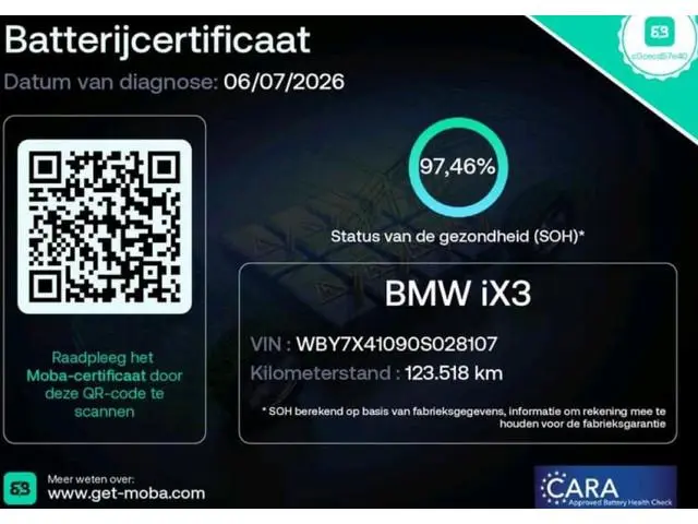 BMW iX3 Executive 80 kWh-SOH 97.46% / Panoramadak / Trekhaak / Leder / Stoelverwarming / Pdc.+Camera...