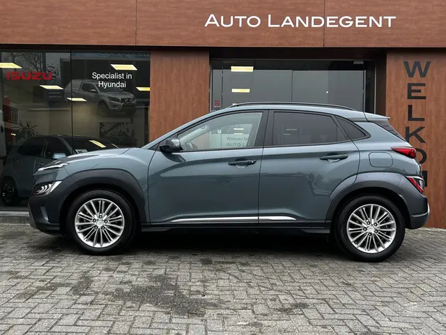 Hyundai Kona 1.6 GDI HEV Premium Sky | Lederen bekleding | Stoel/Stuur verwarming en koeling | Schui...