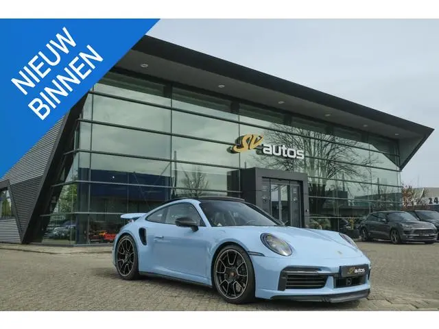 Porsche 911 3.8 Turbo S 650pk Panoramadak Burmester Keramisch PTS Gulfblauw NLauto Noselift PDCC Spo...