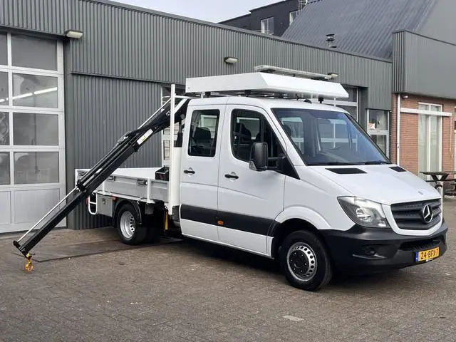 Mercedes-Benz Sprinter 513 CDI Hiab Laadkraan 018T Trekhaak 2000 kg Airco 6 persoons uitvoering Open...