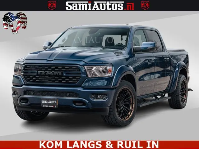Dodge RAM SPORT | 5.7 V8 4x4 HEMI | PANORAMA DAK | GROOTSCHERM 12 INCH | LPG | Patriot Blue CREW CAB...